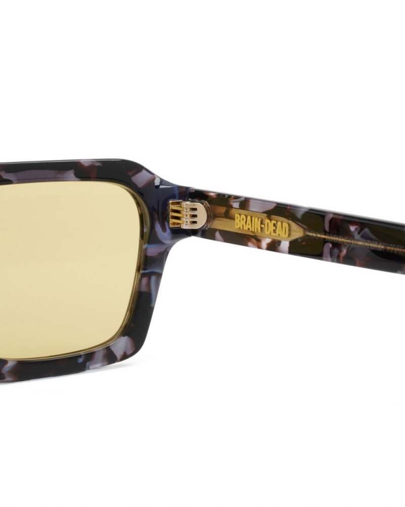 Yellow Brain Dead Staunton Post Modern Primitive Eye Protection Sunglasses | USA MJYE78469