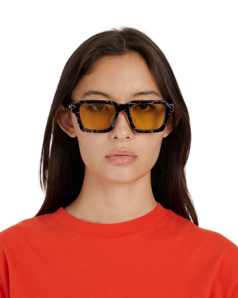 Yellow Brain Dead Staunton Post Modern Primitive Eye Protection Sunglasses | USA MJYE78469