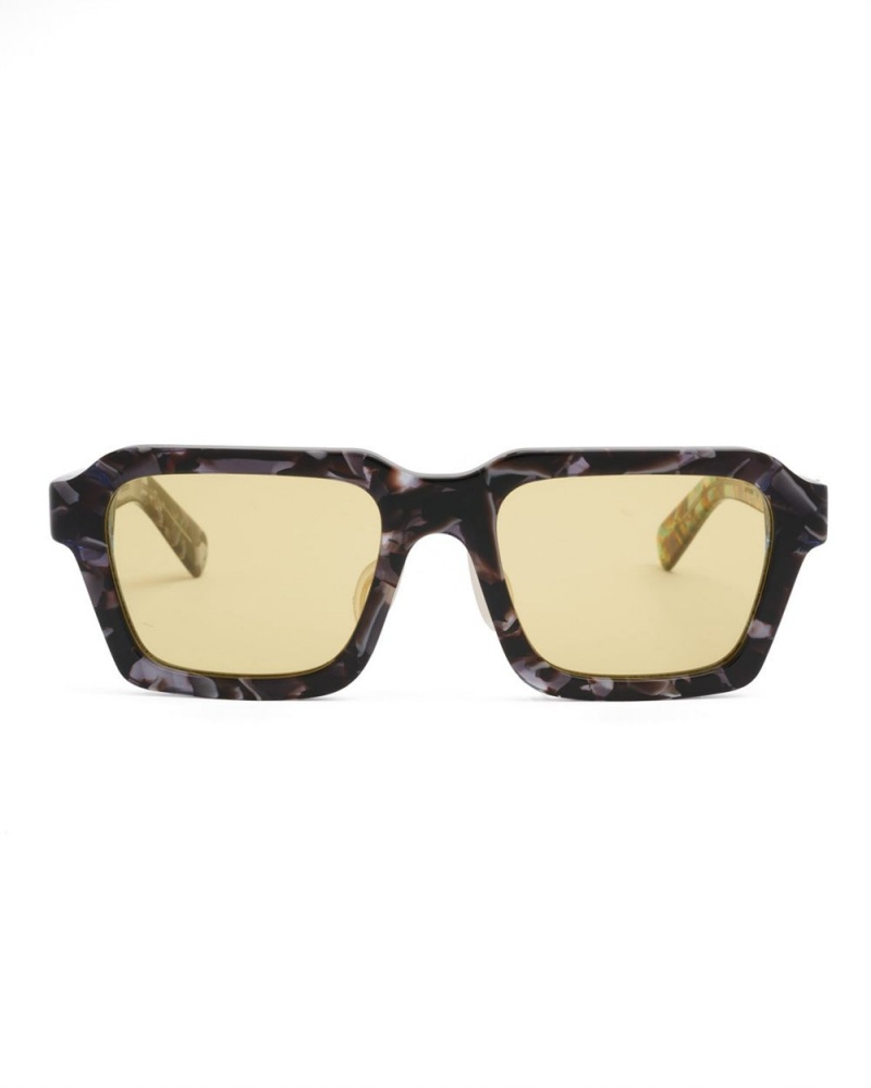 Yellow Brain Dead Staunton Post Modern Primitive Eye Protection Sunglasses | USA MJYE78469