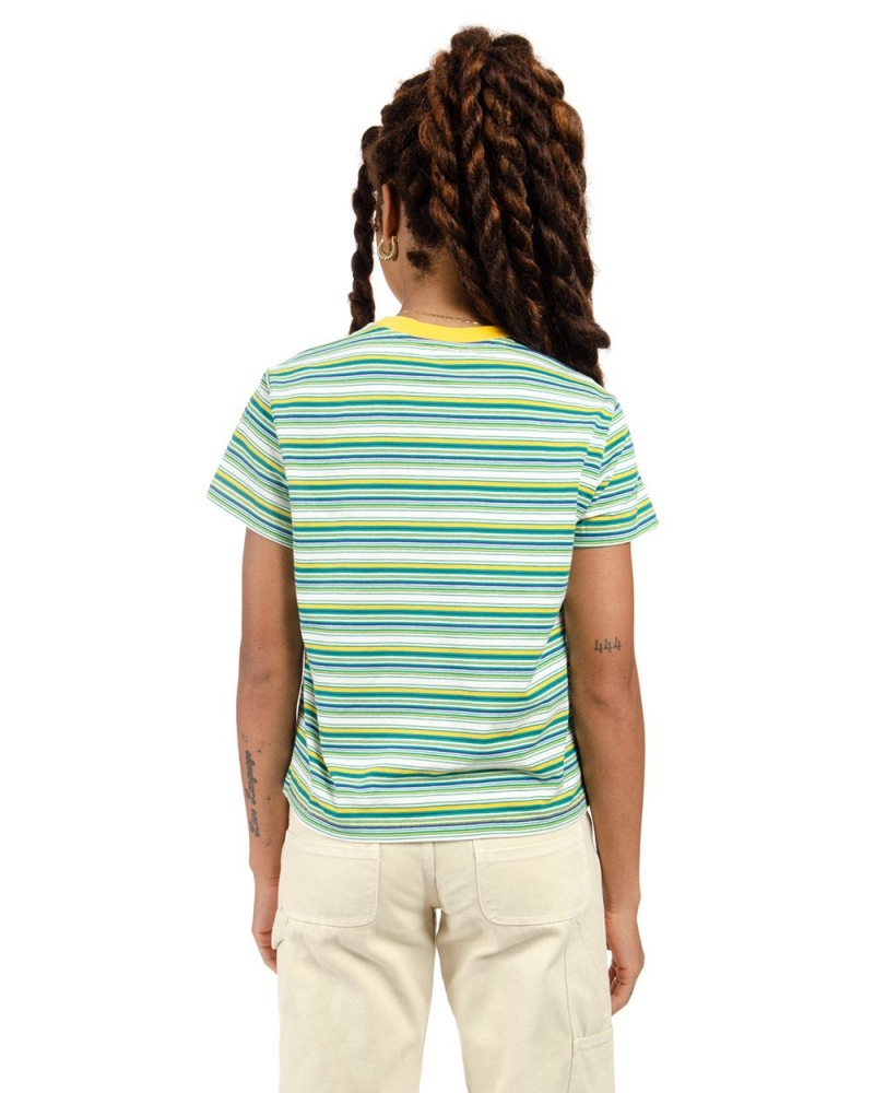 Yellow Brain Dead Striped Baby T-Shirt | USA STJZ38915