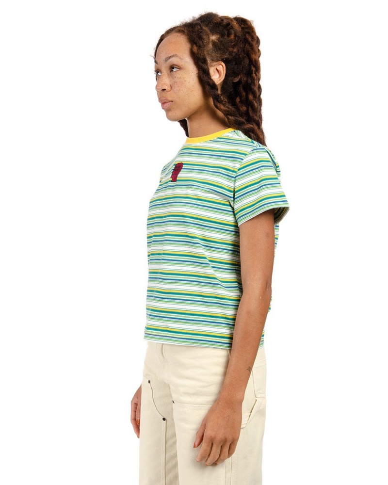 Yellow Brain Dead Striped Baby T-Shirt | USA STJZ38915