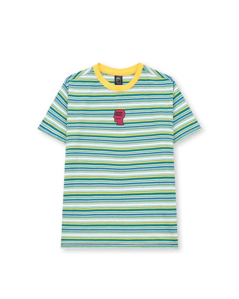 Yellow Brain Dead Striped Baby T-Shirt | USA STJZ38915