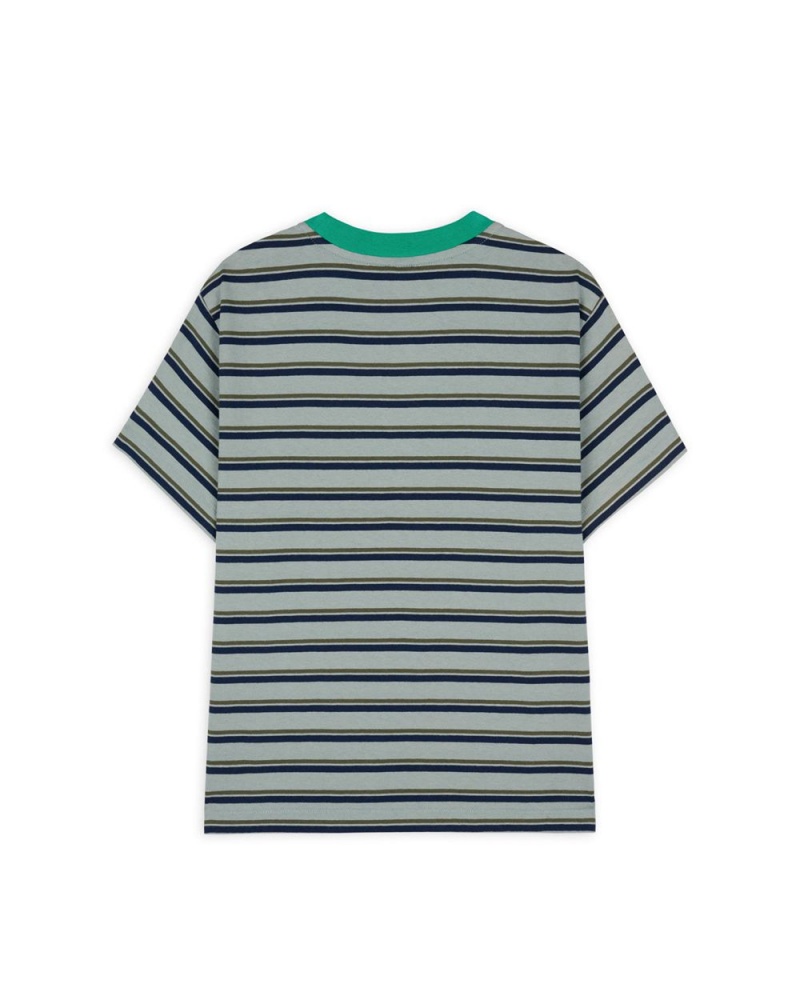 Yellow Brain Dead Striped Baby Tee T-Shirt | USA WUGT04791